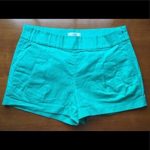 J. Crew Teal Green Pleated Shorts Sz 4